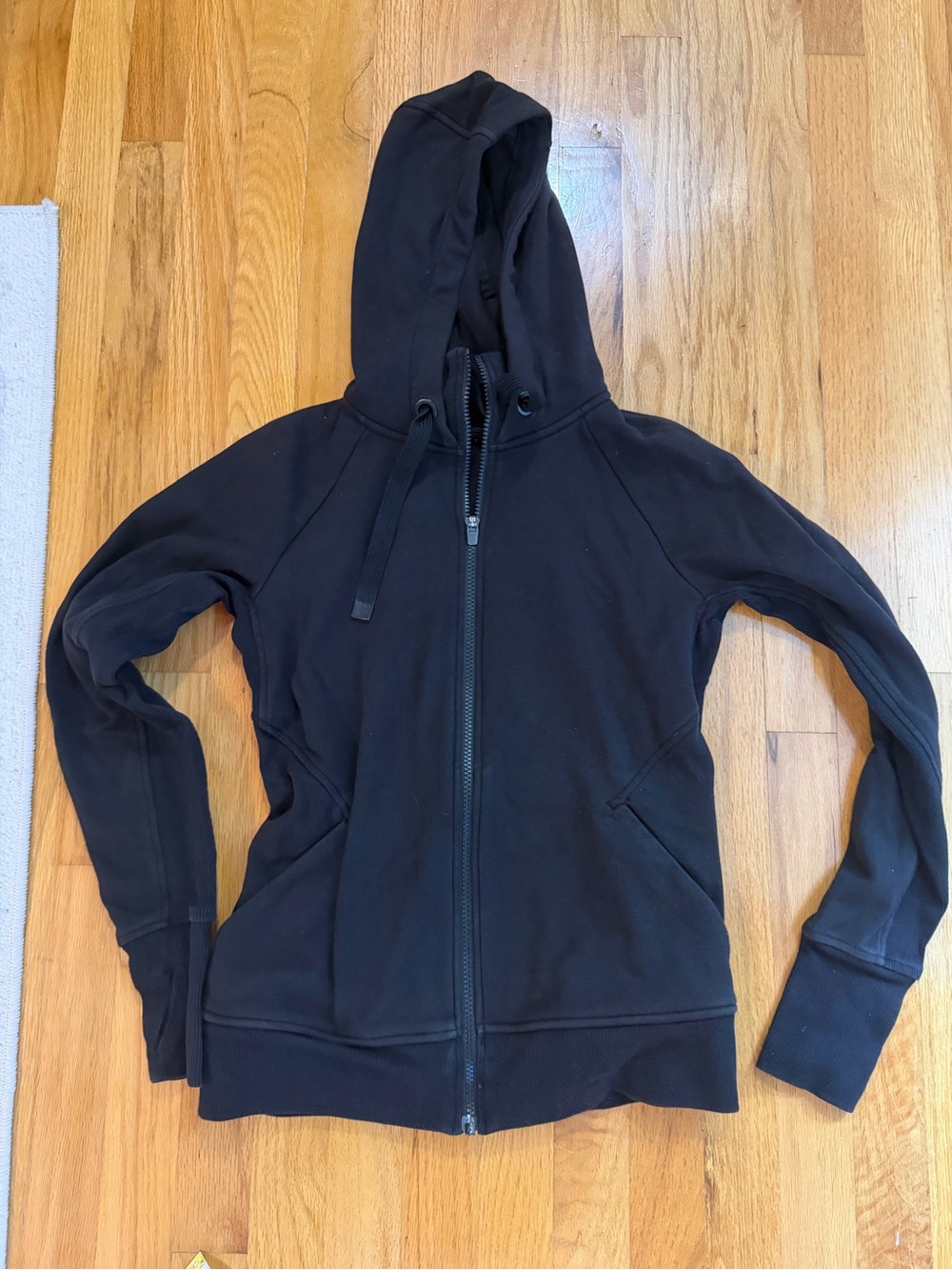 Athleta Black Full-Zip Hooded Sweatshirt